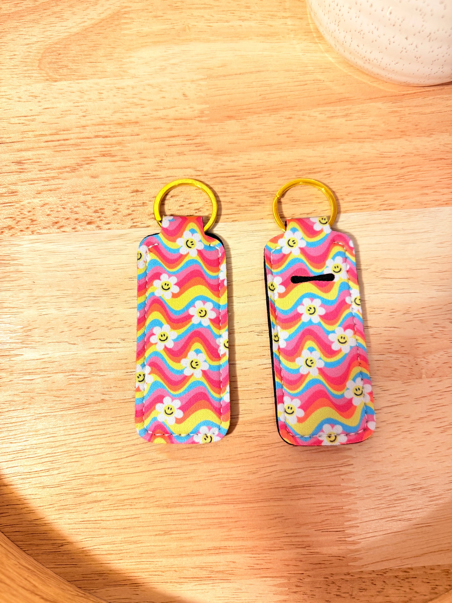 Groovy Daisies Chapstick Keychain