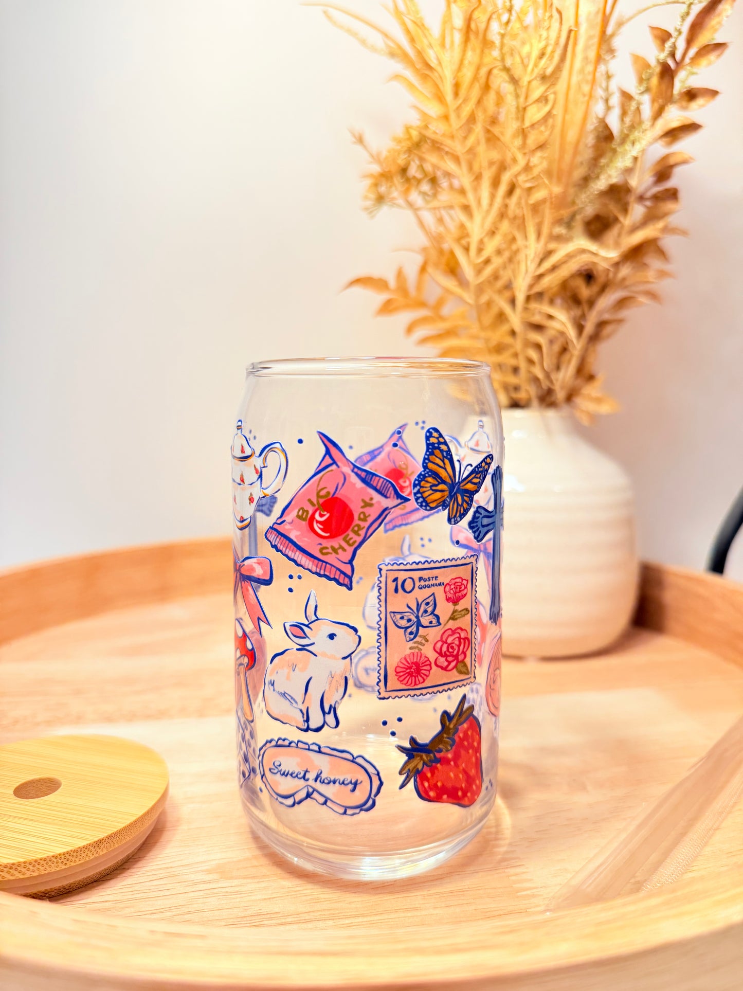 "Sweet Honey" Glass Can