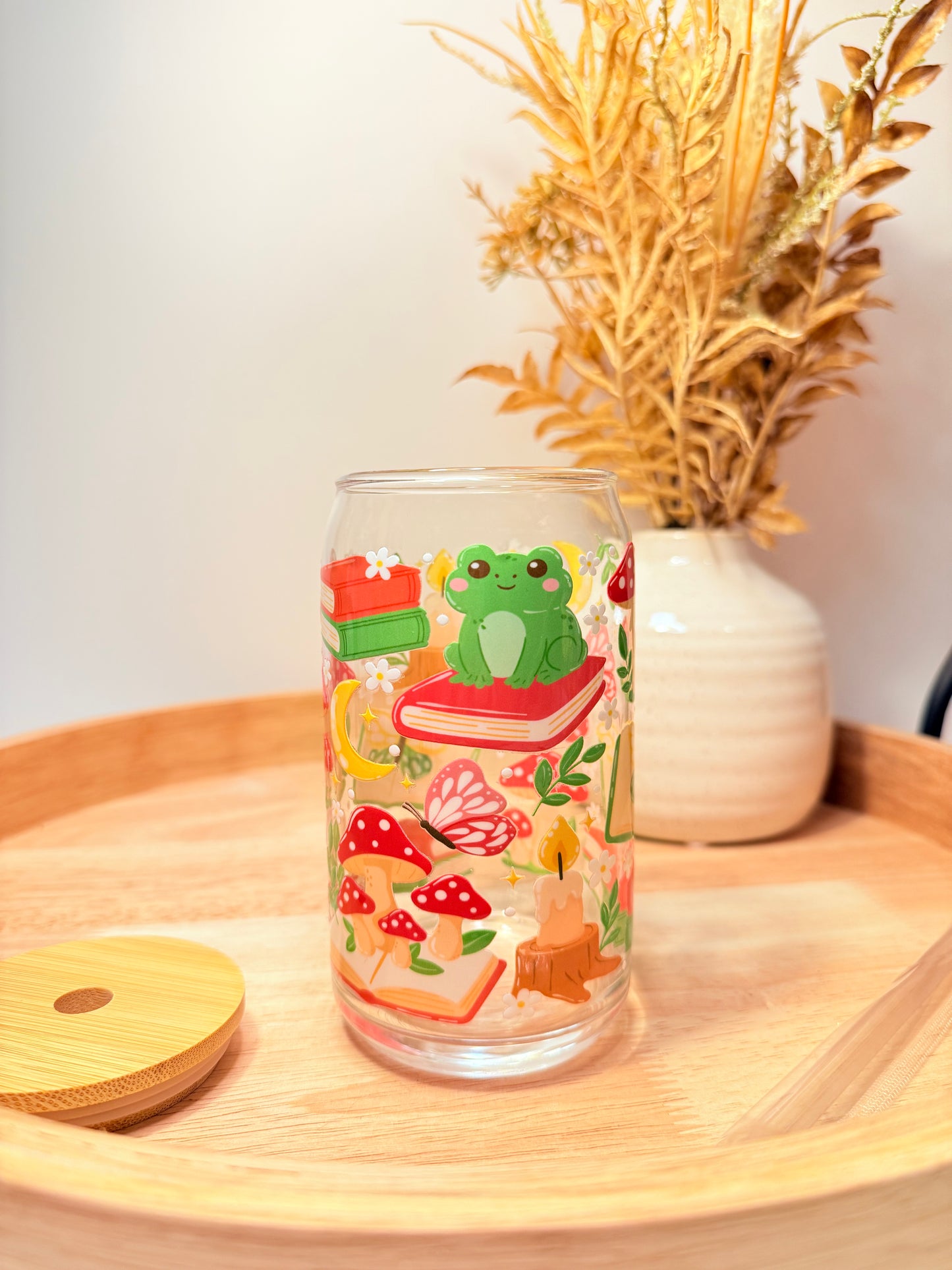 "Sweet Froggies" Glass Can
