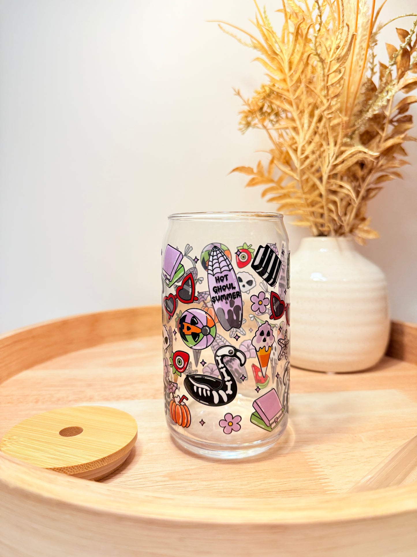 "Hot Ghoul Summer" Glass Can