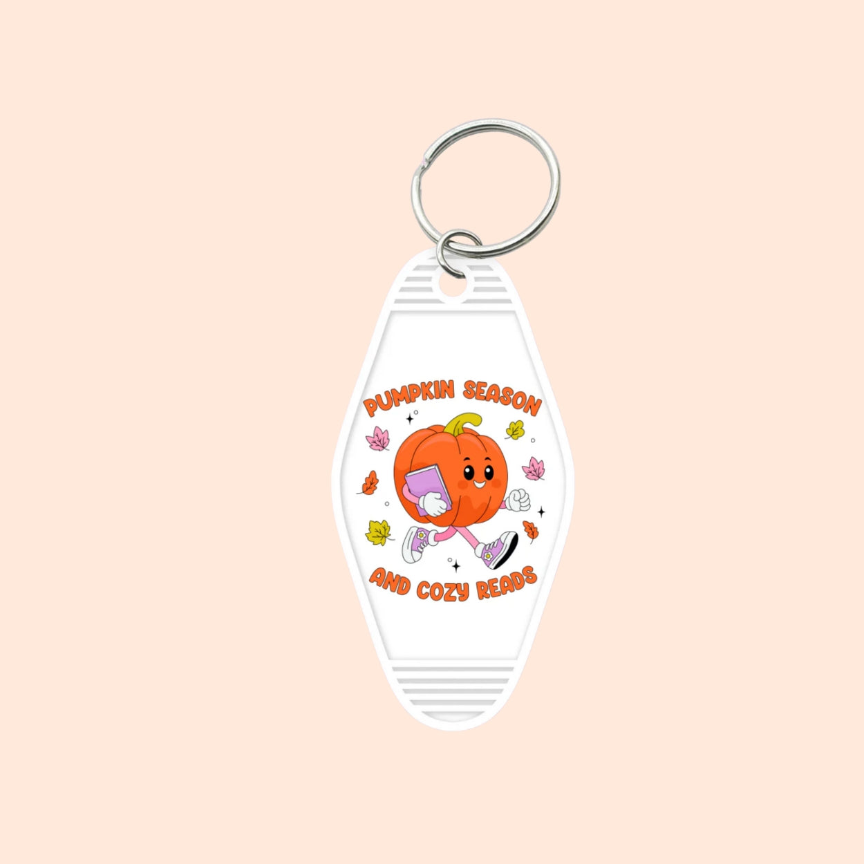 "Pumpkin Season and Cozy Reads" Motel Keychain
