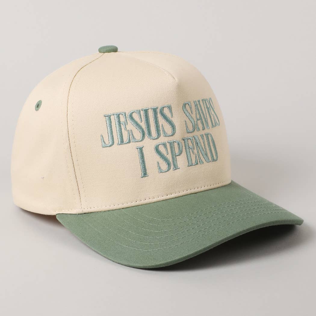 JESUS SAVES I SPEND Embroidered Trucker Hat