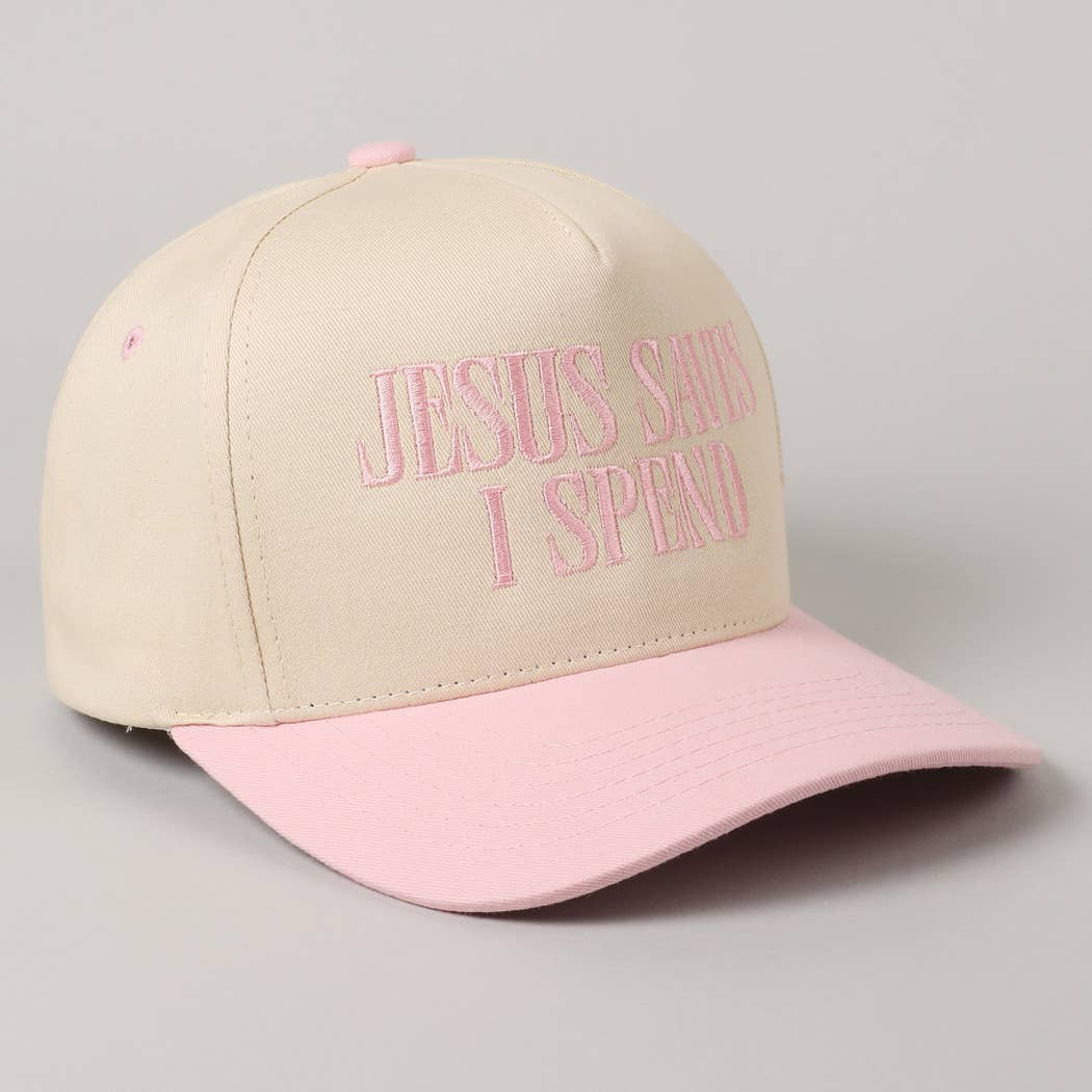 JESUS SAVES I SPEND Embroidered Trucker Hat
