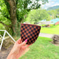 Brown Checkerboard Cup Sleeve (Small)
