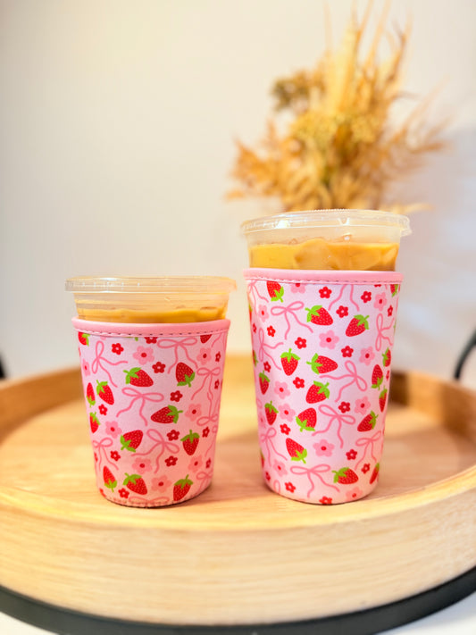 Strawberries & Bows Cup Sleeve (Small & Medium)