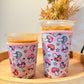 Pink Checkerboard & Mushrooms Cup Sleeve