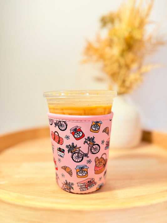 Pink Cottagecore Cup Sleeve (Small)