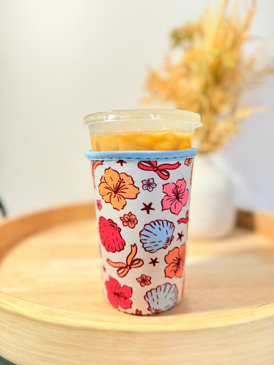 Flowers, Bows, and Shells Oh My! Cup Sleeve (Medium)