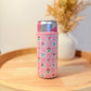 Checkerboard Flowers & Bows Slim Can Sleeve