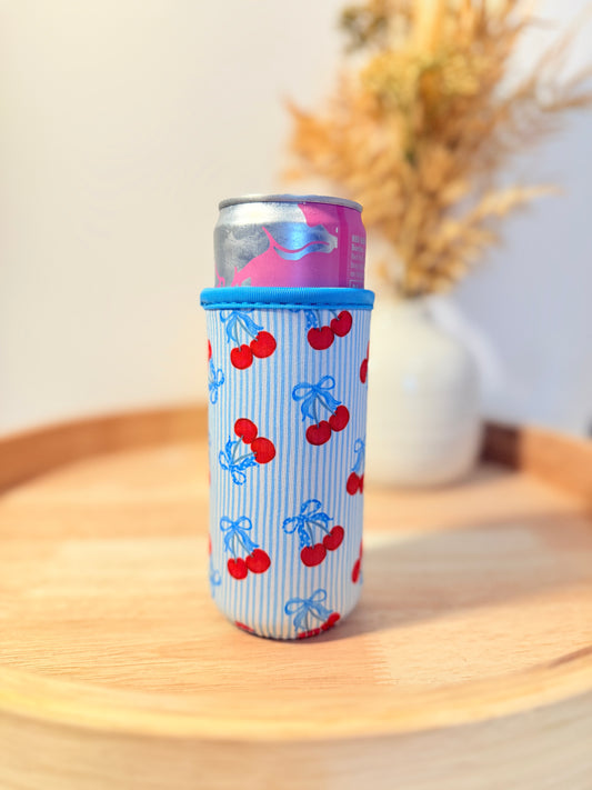 Cherries & Bows Slim Can Sleeve