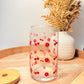 "Cherries & Daisies" Glass Can