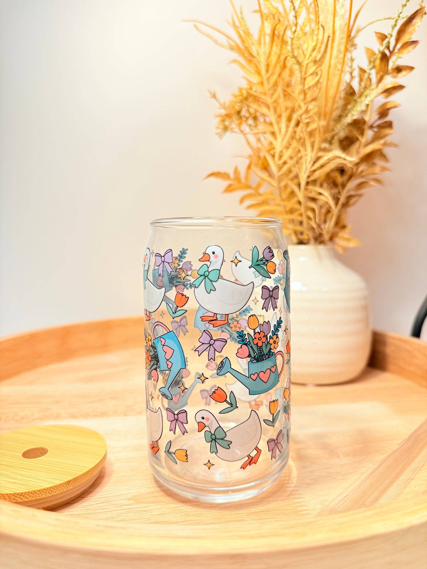 "Spring Medley" Glass Can