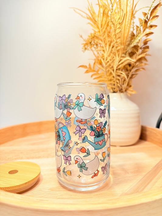 "Spring Medley" Glass Can