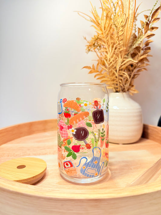 "Cottagecore Picnic" Glass Can