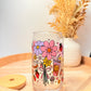 "Iced Coffee And Flowers Please" Glass Can