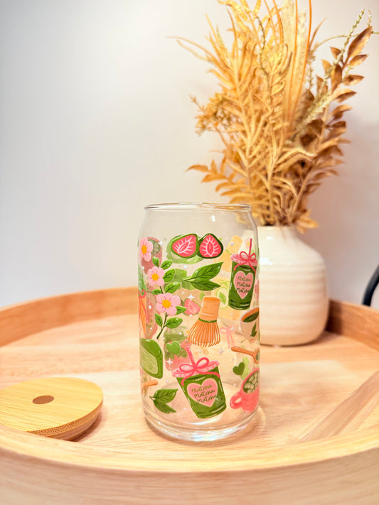 "Matcha Girlie" Glass Can
