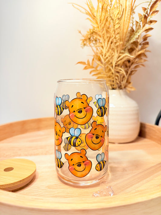 "Honey Bear" Glass Can