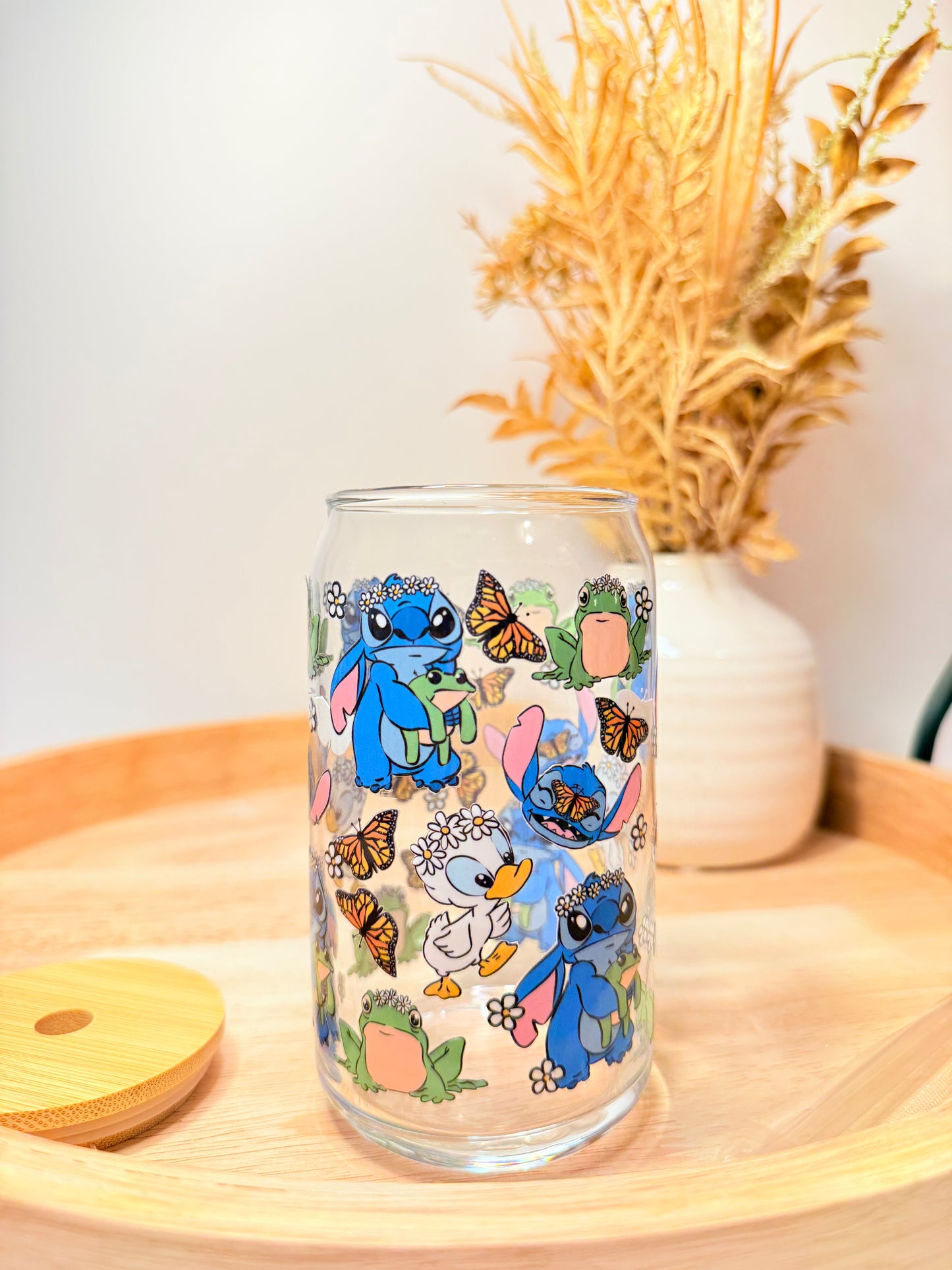 "Aliens' Butterflies, and Frogs Oh My!" Glass Can