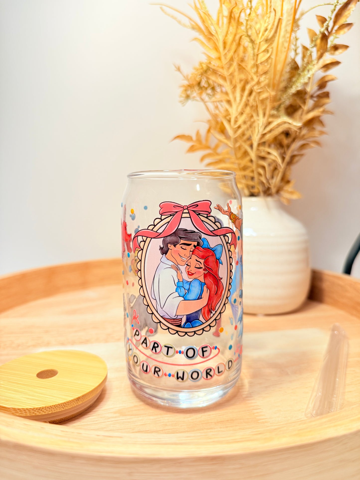 "Mermaid At Heart" Glass Can