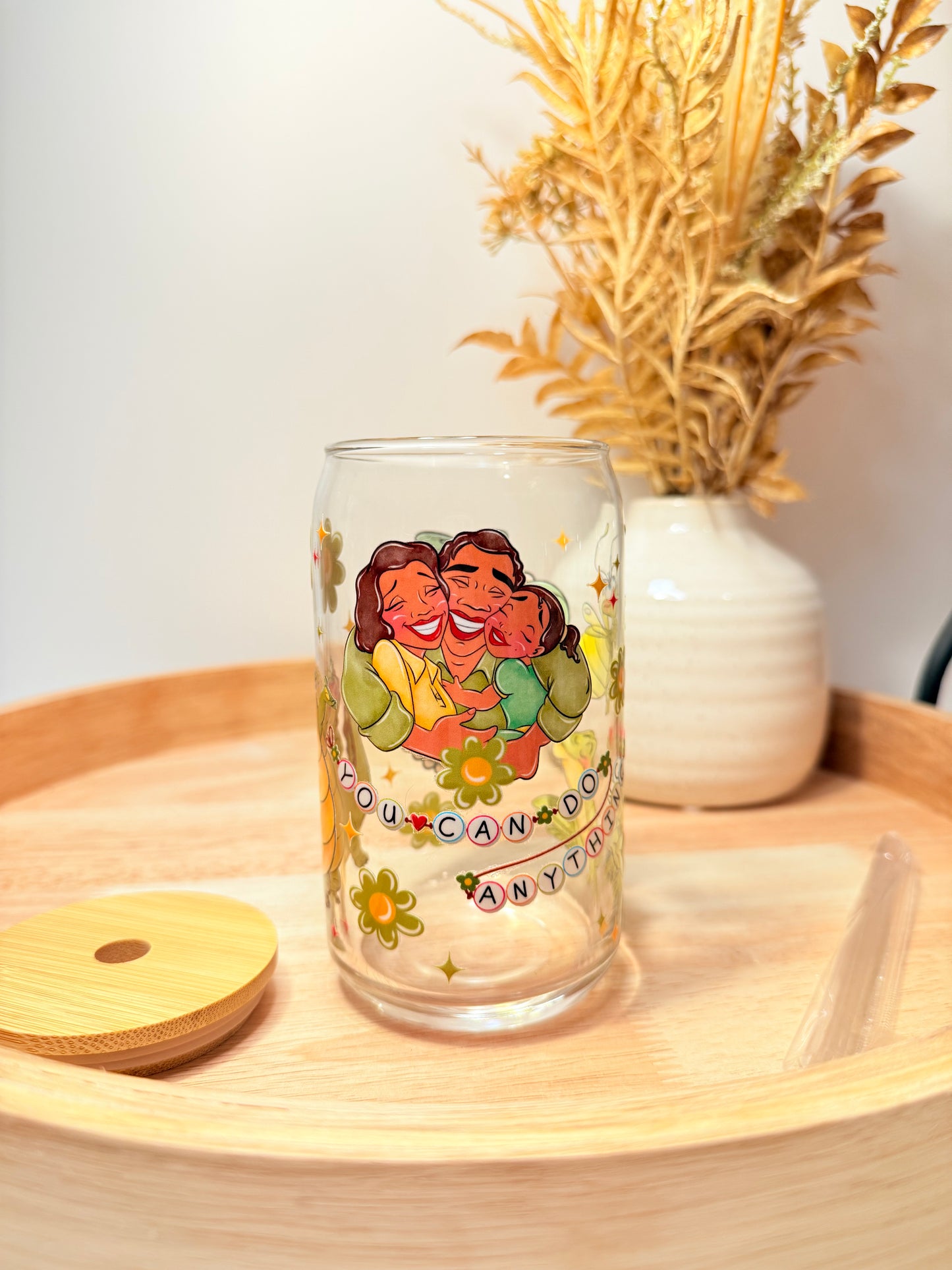 "Frog Kisses" Glass Can