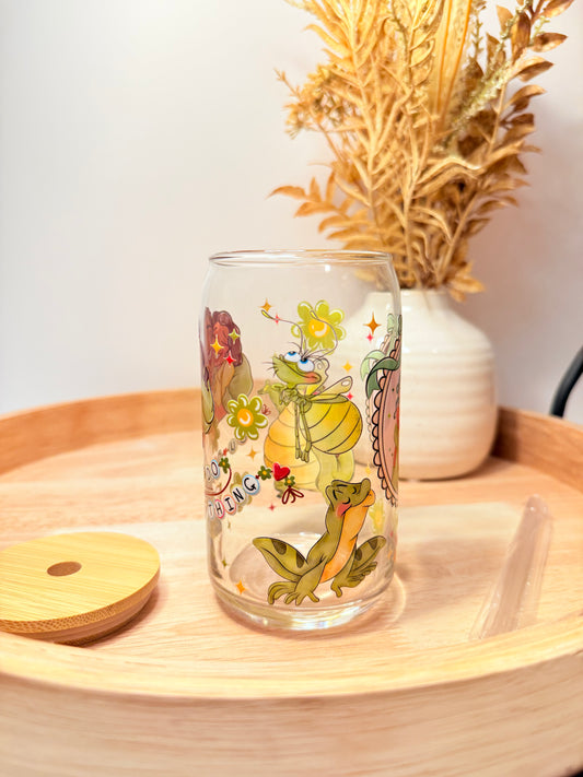 "Frog Kisses" Glass Can