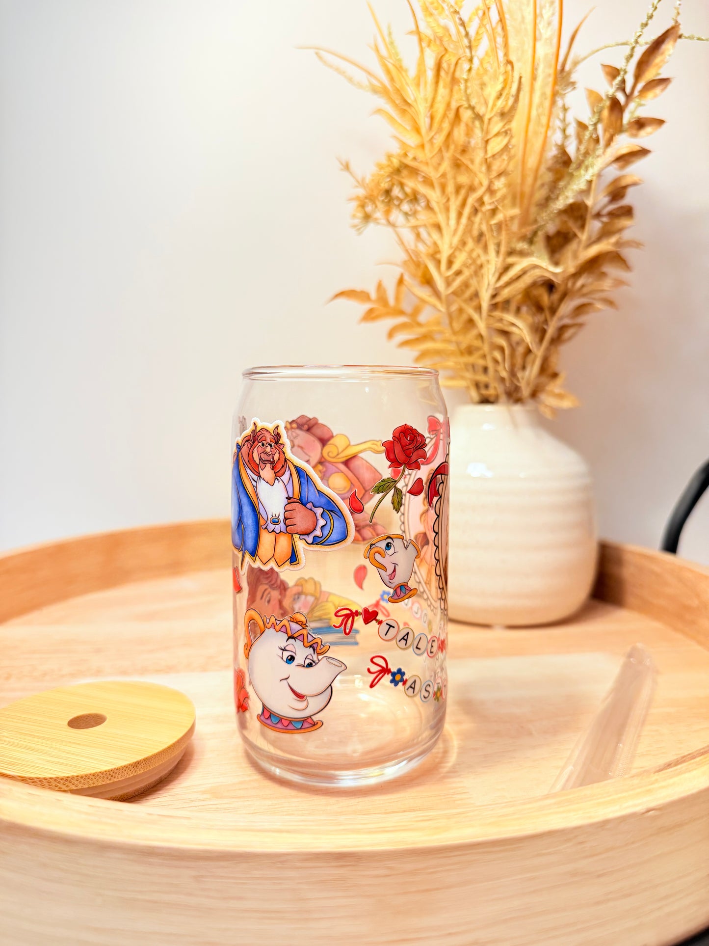 "Bookish Beauty" Glass Can