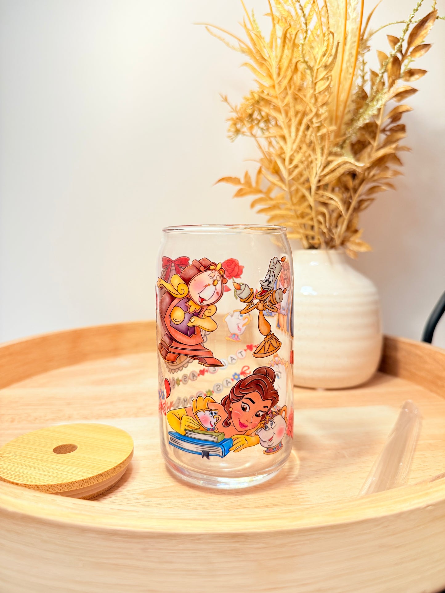 "Bookish Beauty" Glass Can