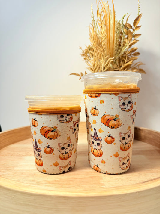 "Fall Kitties" Cup Sleeve (Small & Medium)
