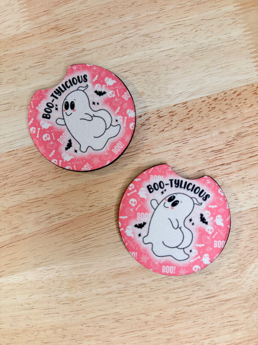 Bootylicious Ghosty – Neoprene Car Coasters (2.75") – Set of 2
