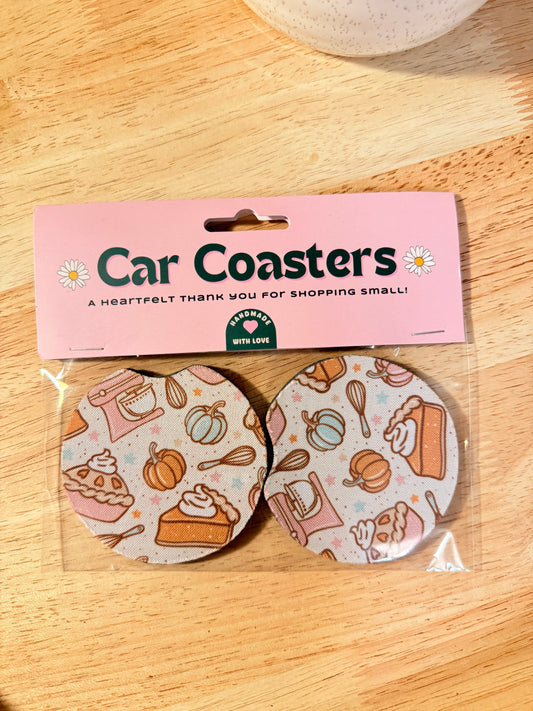 Fall Cooking Neoprene Car Coasters – Set of 2