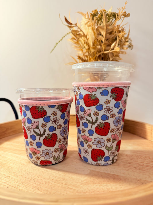 "Berry Sweet Blooms" Cup Sleeve (Small & Medium)