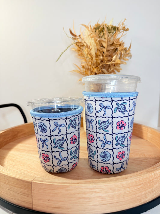 "Summer Checkers" Cup Sleeve (Small & Medium)