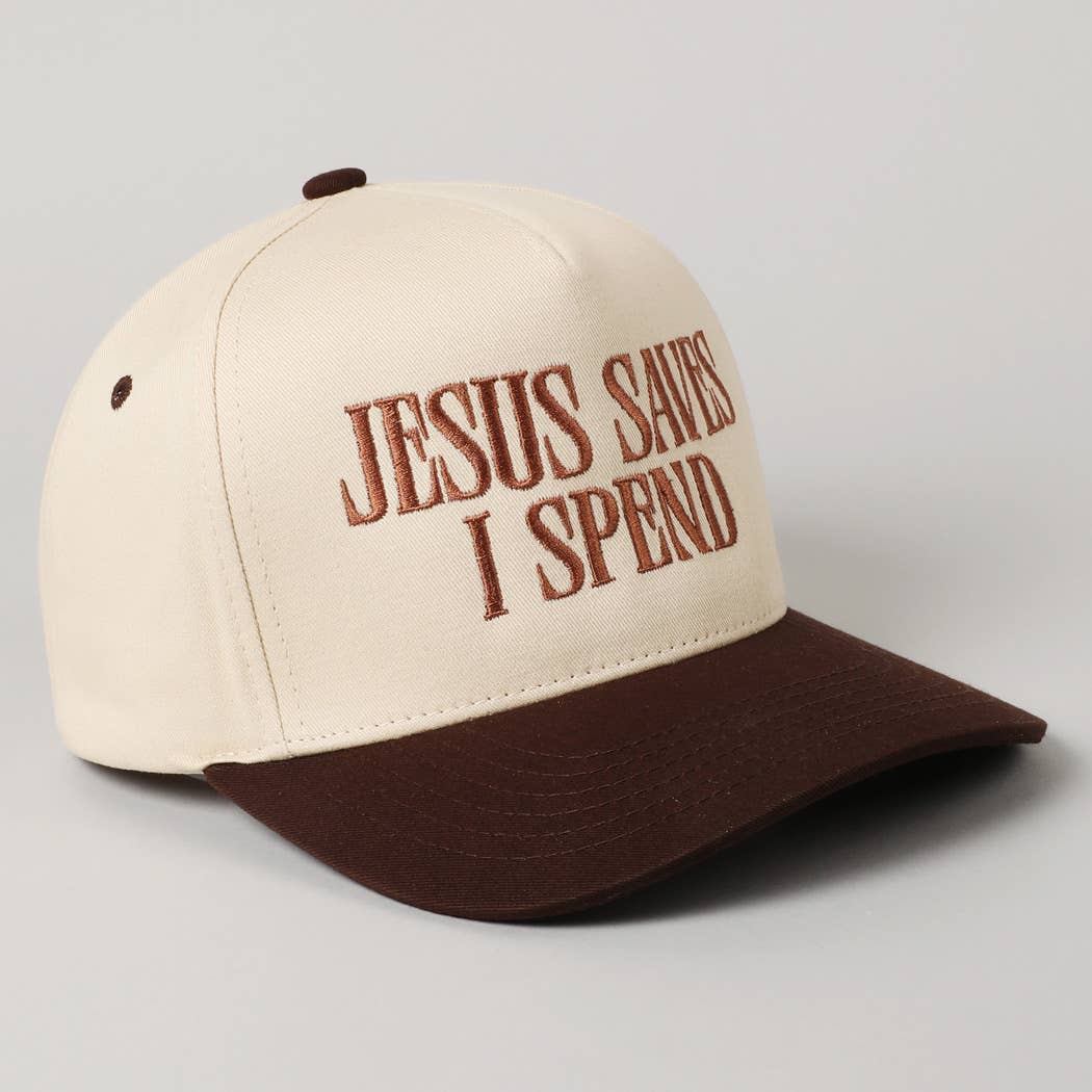 JESUS SAVES I SPEND Embroidered Trucker Hat